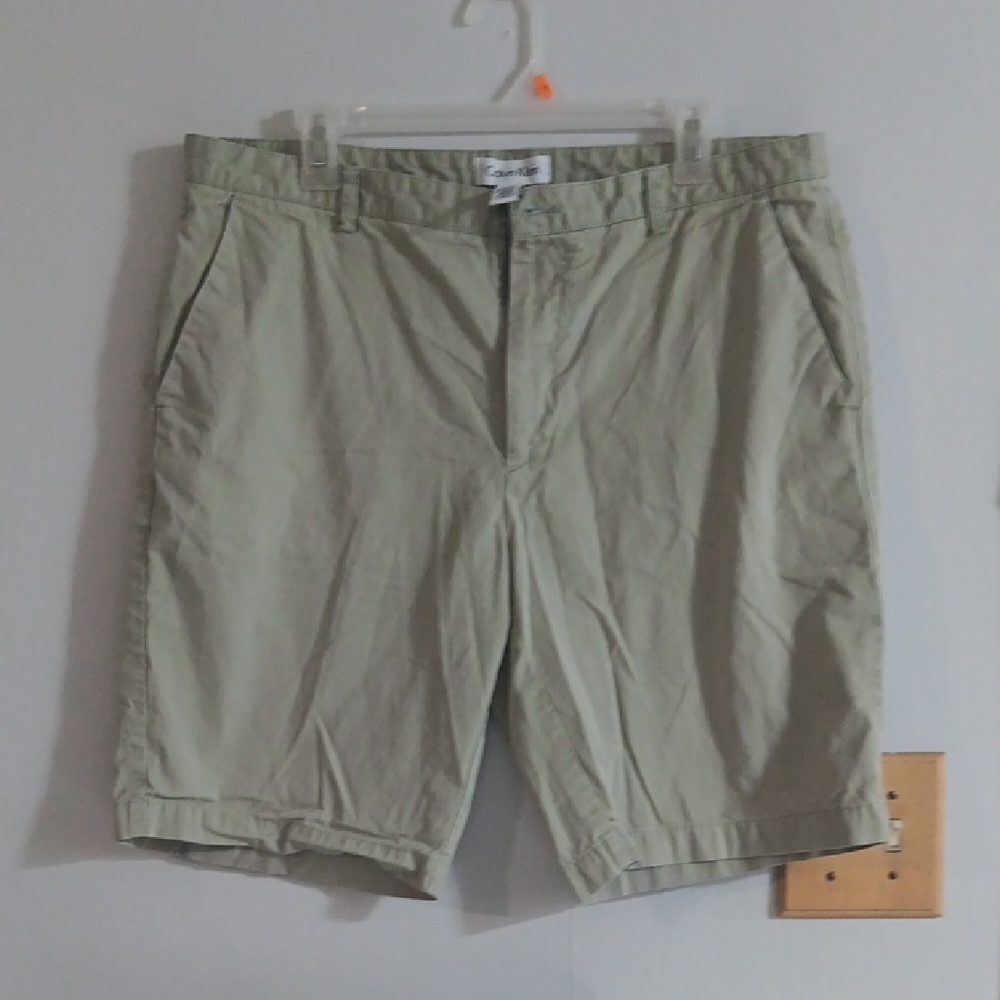 Calvin Klein Men's Light Beige Flat Front Shorts